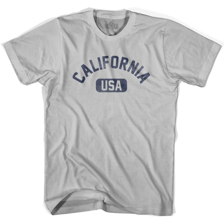 California USA Adult Cotton T-Shirt - Cool Grey