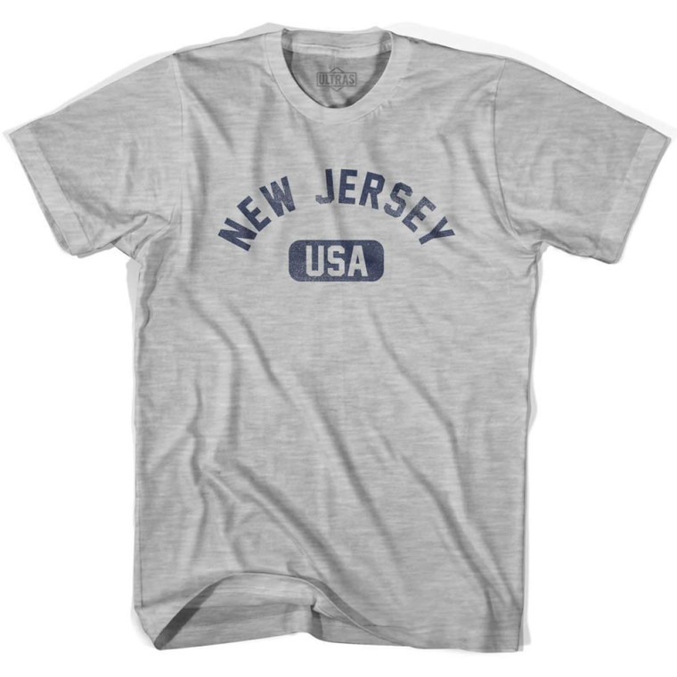 New Jersey USA Adult Cotton T-Shirt - Grey Heather