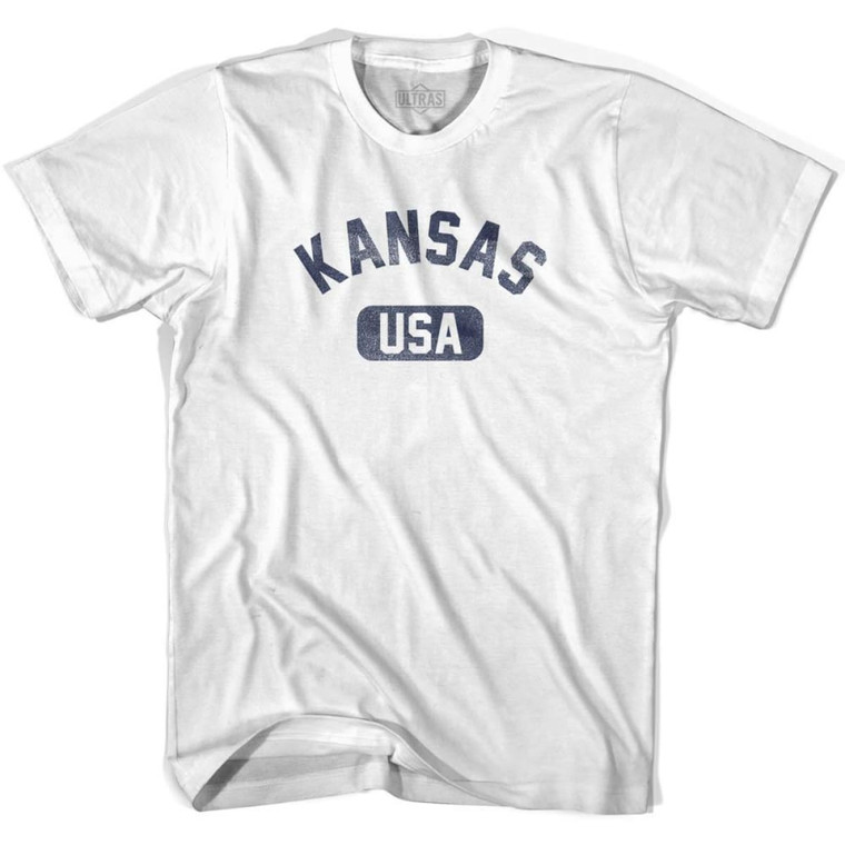 Kansas USA Adult Cotton T-shirt - White
