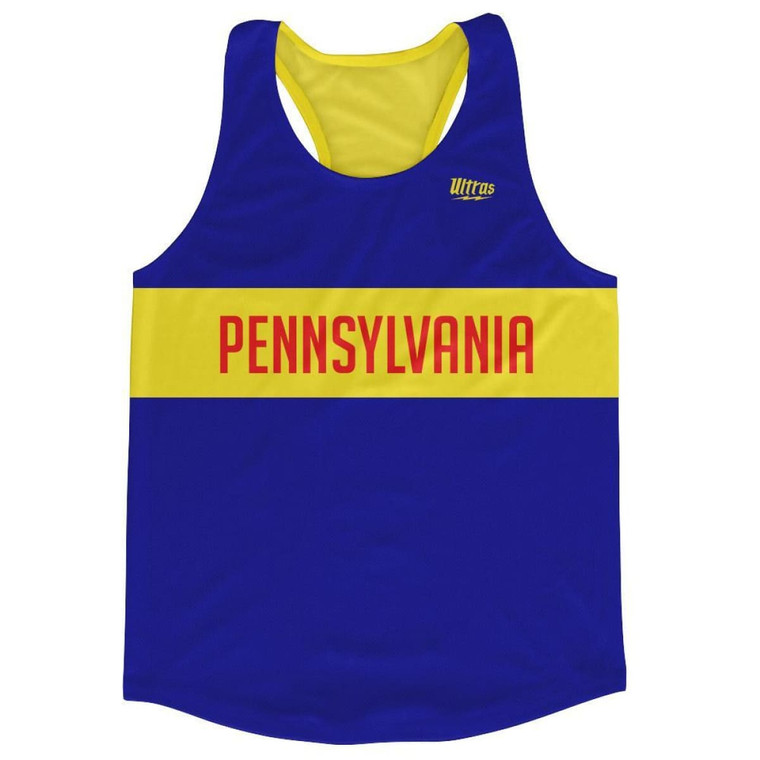 Pennsylvania Finish Line Running Tank Top Racerback Track and Cross Country Singlet Jersey Made in USA - Royal Blue