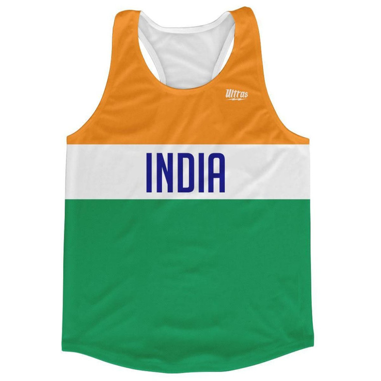 India Country Finish Line Running Tank Top Racerback Track and Cross Country Singlet Jersey Made in USA - Red White Black