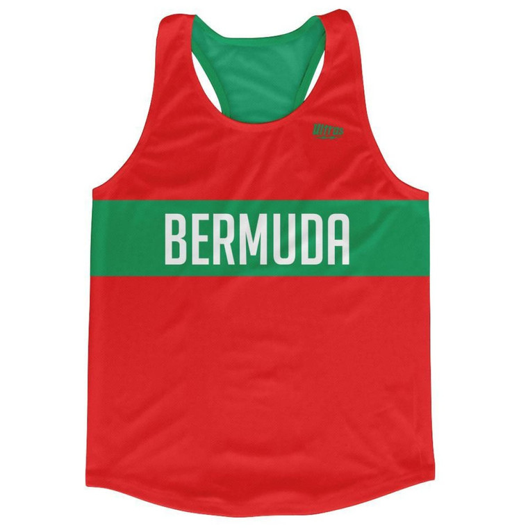 Bermuda Country Finish Line Running Tank Top Racerback Track and Cross Country Singlet Jersey Made in USA - Red Green