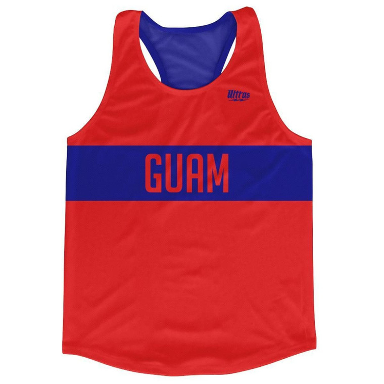Guam Country Finish Line Running Tank Top Racerback Track and Cross Country Singlet Jersey Made in USA - Red Blue