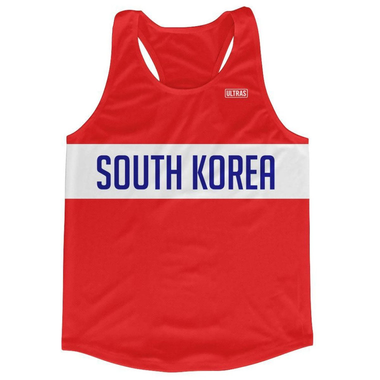 South Korea Running Tank Top Racerback Track and Cross Country Singlet Jersey Made in USA - Red