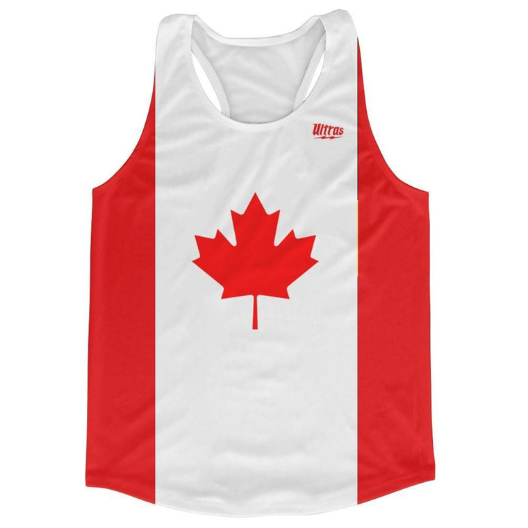 Canada Country Flag Running Tank Top Racerback Track and Cross Country Singlet Jersey Made in USA - Red White