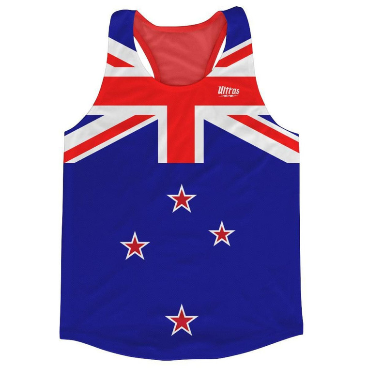 New Zealand Country Flag Running Tank Top Racerback Track and Cross Country Singlet Jersey Made in USA - Blue White