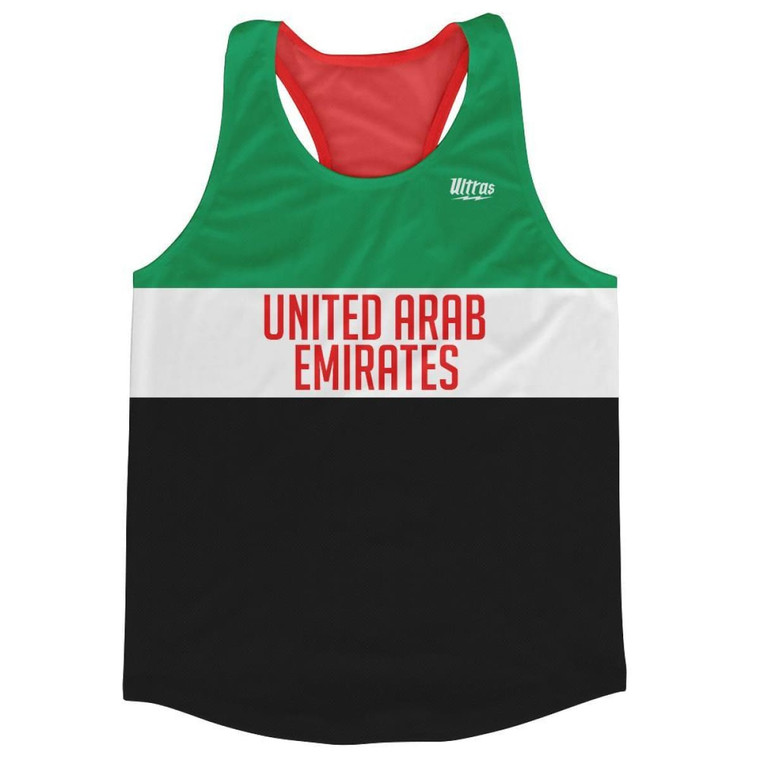 United Arab Emirates Country Finish Line Running Tank Top Racerback Track and Cross Country Singlet Jersey Made in USA - Green Black