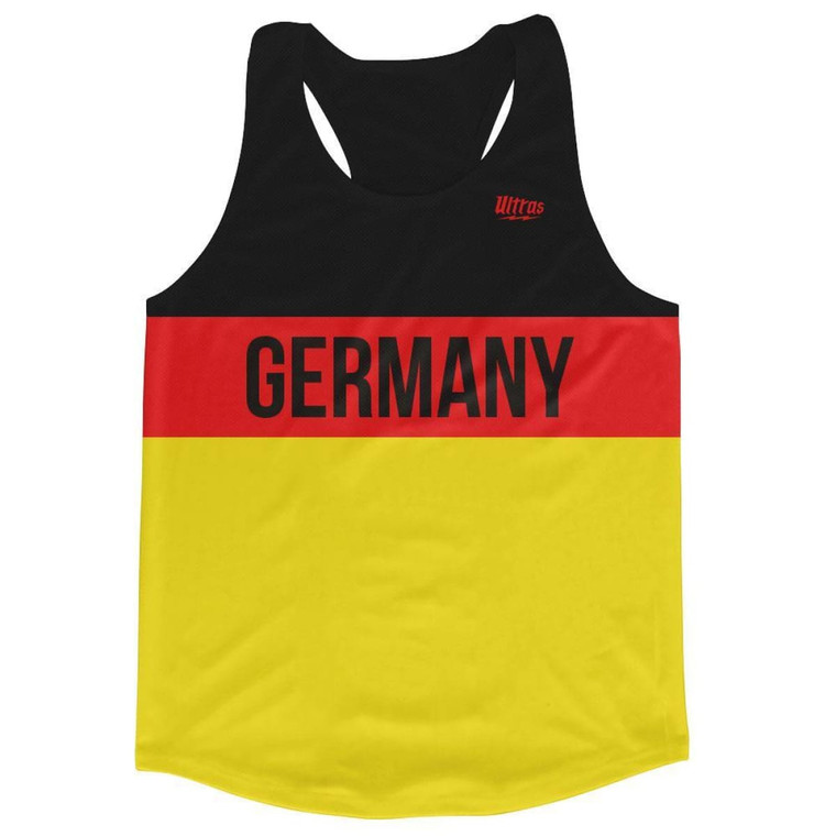 Germany Country Finish Line Running Tank Top Racerback Track and Cross Country Singlet Jersey Made in USA - Black Red Yellow