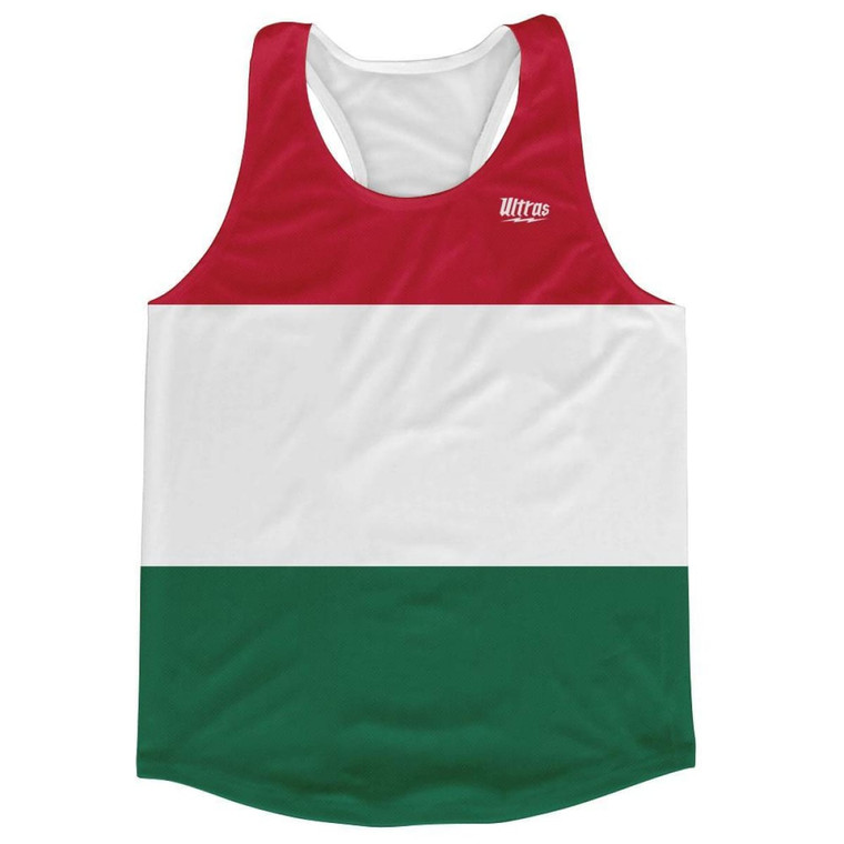 Hungary Country Flag Running Tank Top Racerback Track and Cross Country Singlet Jersey Made in USA - Green White Red