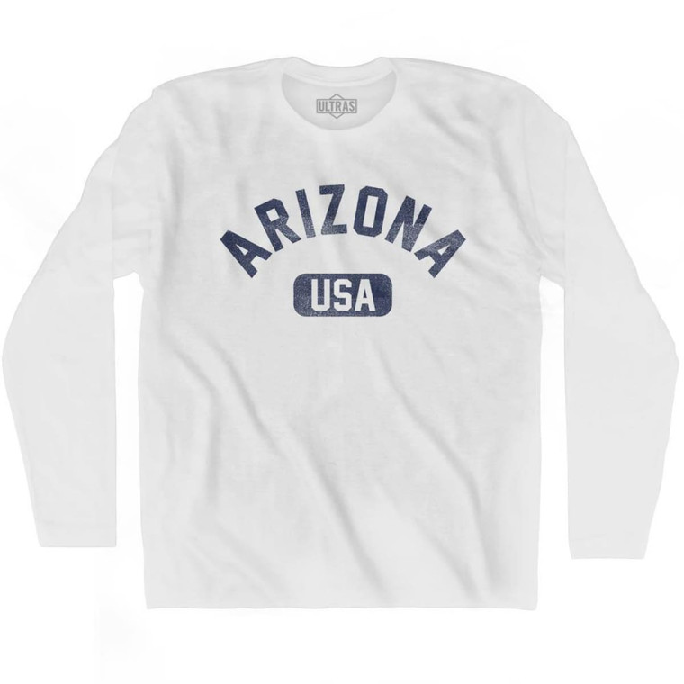 Arizona USA Adult Cotton Long Sleeve T-shirt - White