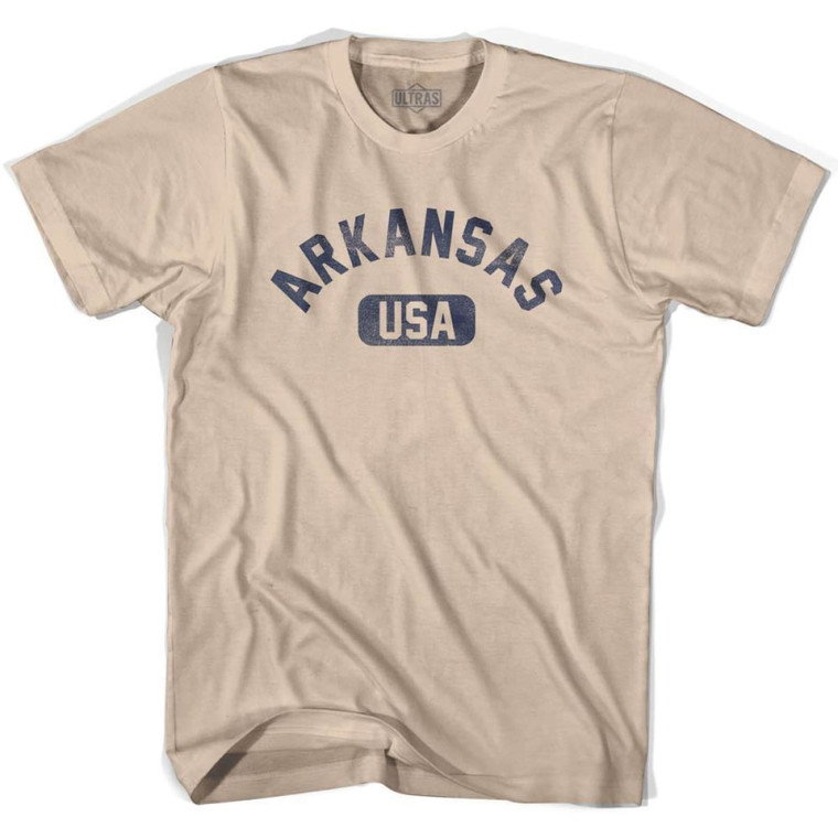 Arkansas USA Adult Cotton T-Shirt - Creme