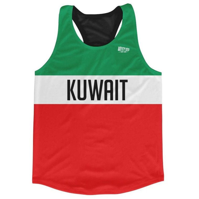 Kuwait Country Finish Line Running Tank Top Racerback Track and Cross Country Singlet Jersey Made in USA - Red Green
