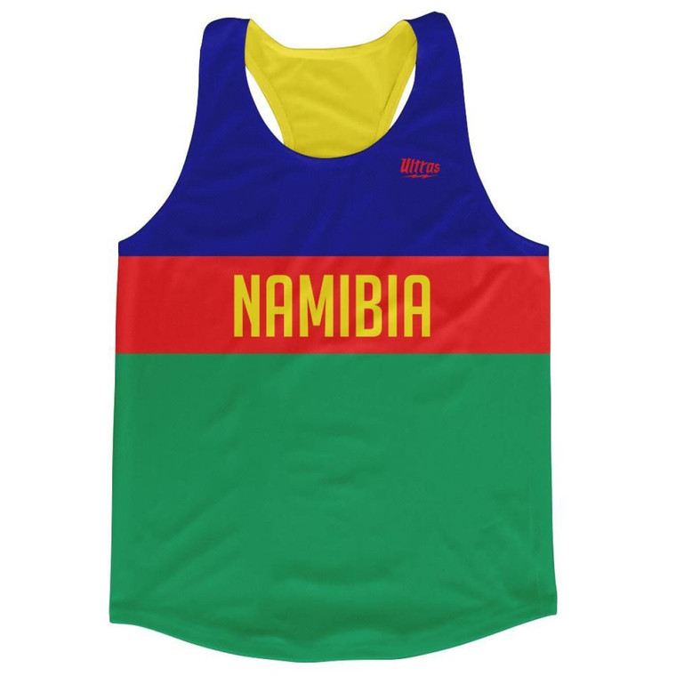 Namibia Country Finish Line Running Tank Top Racerback Track and Cross Country Singlet Jersey Made in USA - Blue Red Green