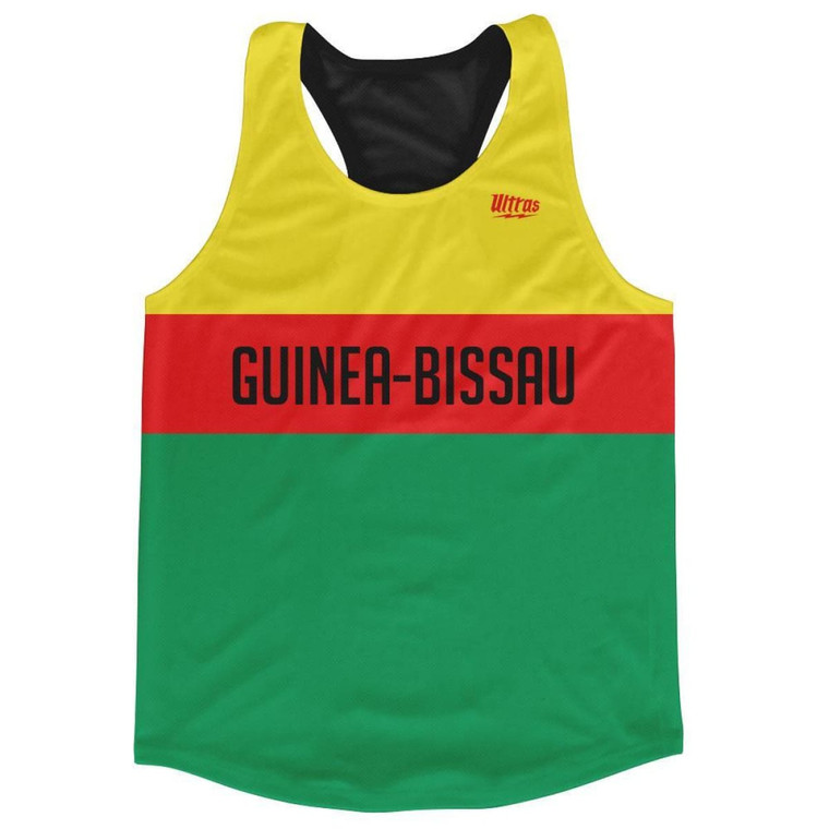 Guinea-Bissau Country Finish Line Running Tank Top Racerback Track and Cross Country Singlet Jersey Made in USA - Red Green Yellow