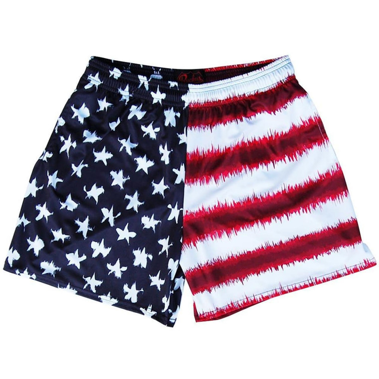 American Flag Tie Dye Rugby Shorts Made In USA - Tie Dye