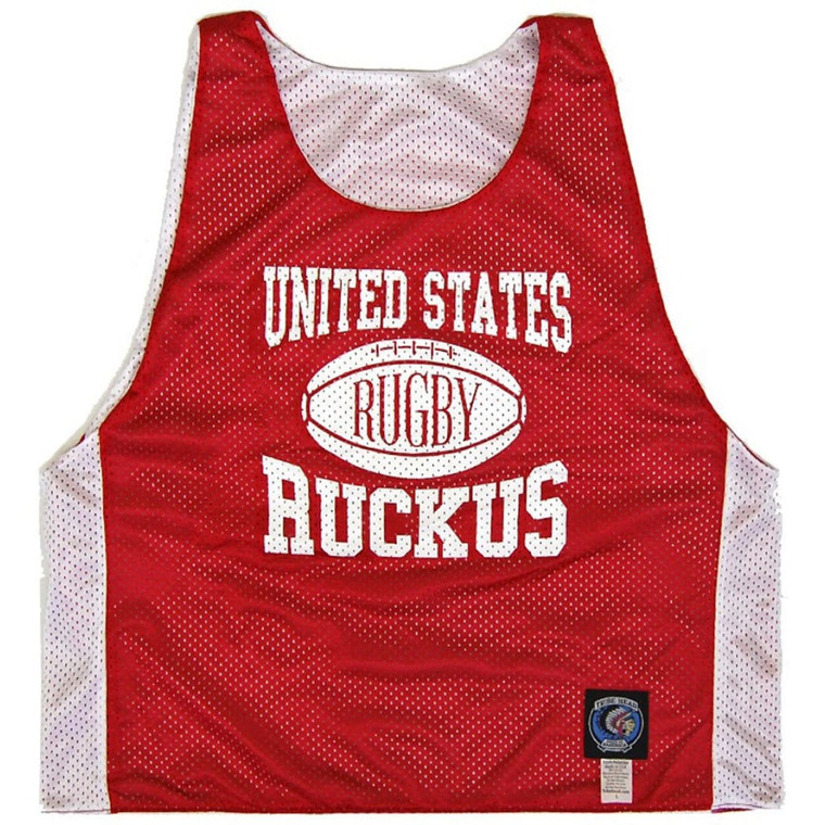 United States Training Reversible Rugby Pinnie Made in USA - Red and White