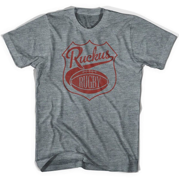 Ruckus Vintage Crest Rugby T-shirt - Athletic Grey