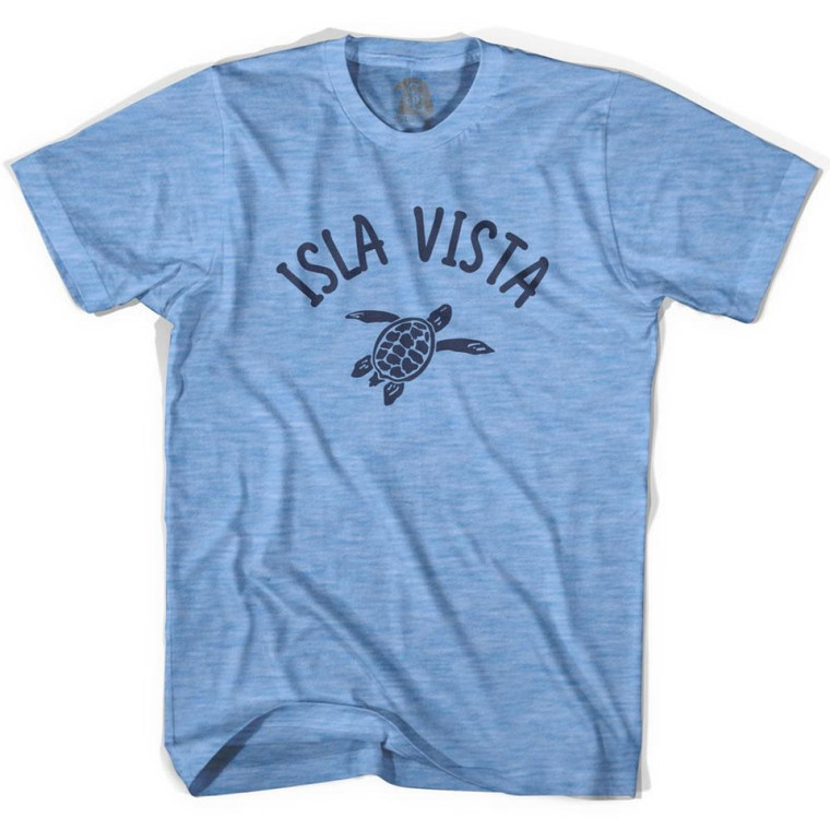 Isla Vista Beach Sea Turtle Adult Tri-Blend T-Shirt - Athletic Blue