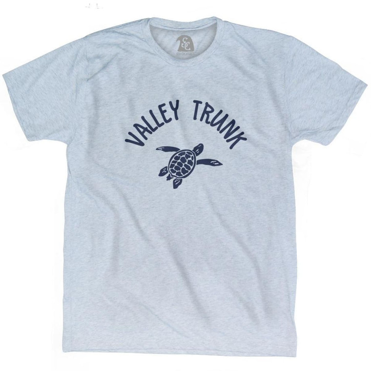 Valley Trunk Beach Sea Turtle Adult Tri-Blend T-Shirt - Athletic White