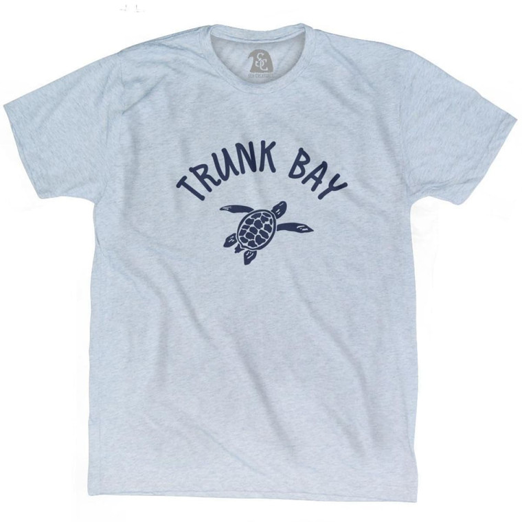Trunk Bay Beach Sea Turtle Adult Tri-Blend T-Shirt - Athletic White