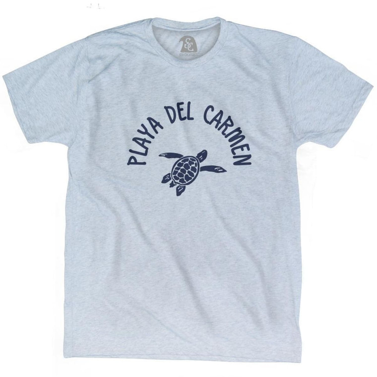 Playa del Carmen Beach Sea Turtle Adult Tri-Blend T-Shirt - Athletic White Playa del Carmen Beach Sea Turtle Adult Tri-Blend T-Shirt - Athletic White