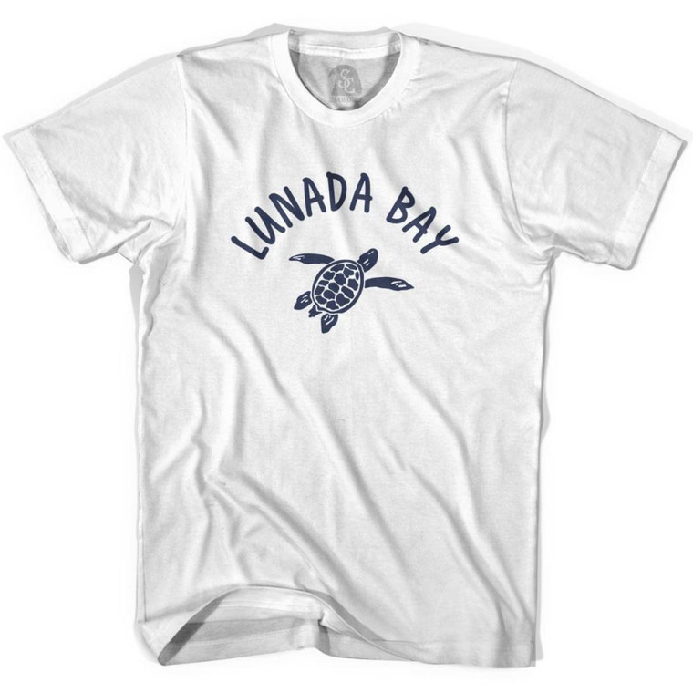 Lunada Bay Beach Sea Turtle Womens Cotton T-shirt - White