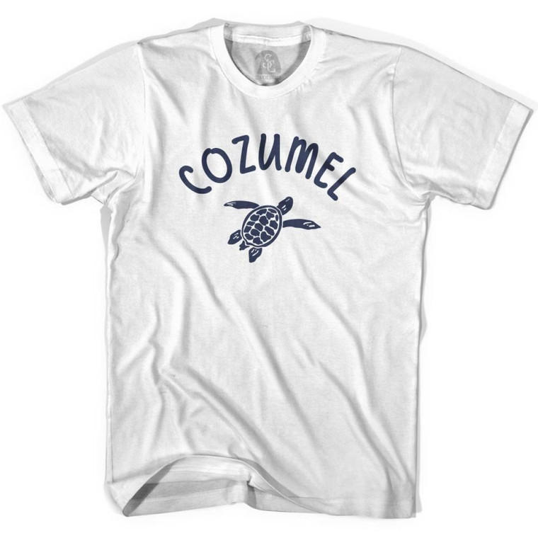 Cozumel Beach Sea Turtle Womens Cotton T-shirt - White
