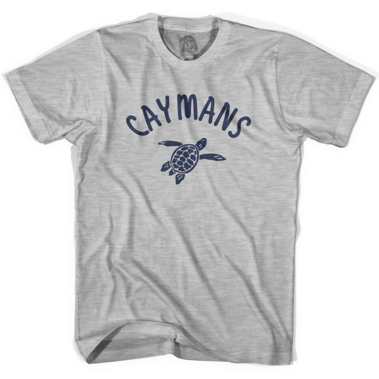Caymans Beach Sea Turtle Womens Cotton T-Shirt - Grey Heather