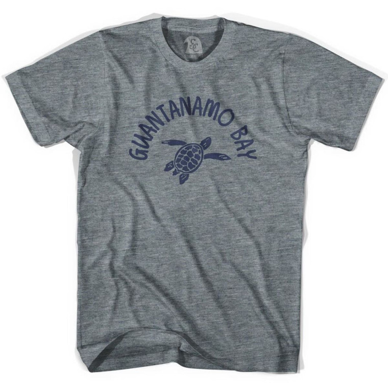 Guantanamo Bay Beach Sea Turtle Womens Tri-Blend T-shirt - Athletic Grey
