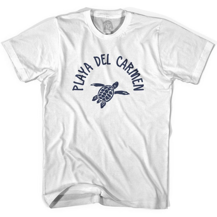 Playa del Carmen Beach Sea Turtle Youth Cotton T-shirt - White