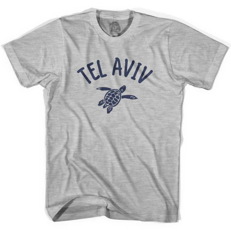 Tel Aviv Beach Sea Turtle Youth Cotton T-Shirt - Grey Heather