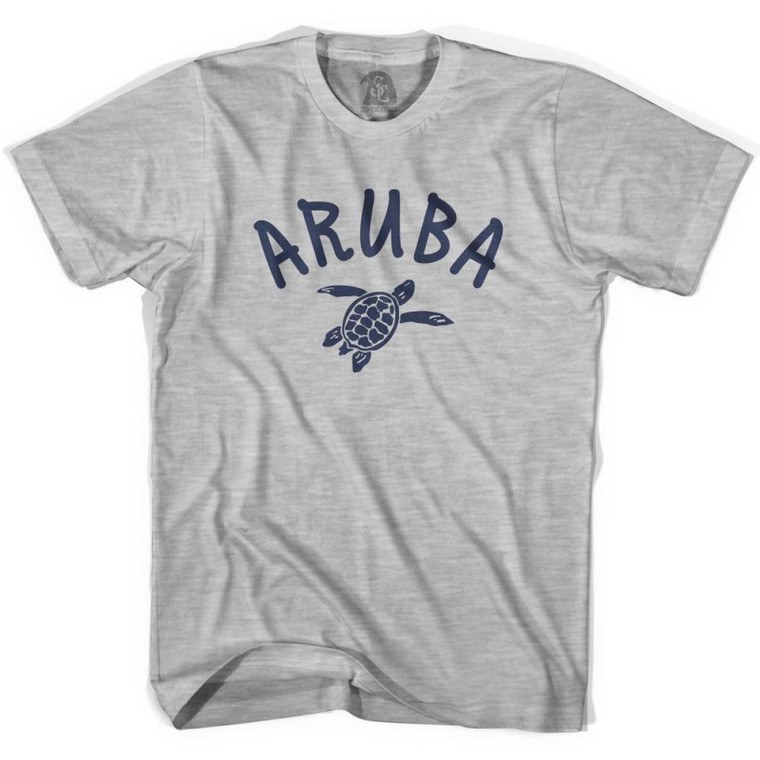 Aruba Beach Sea Turtle Youth Cotton T-Shirt - Grey Heather