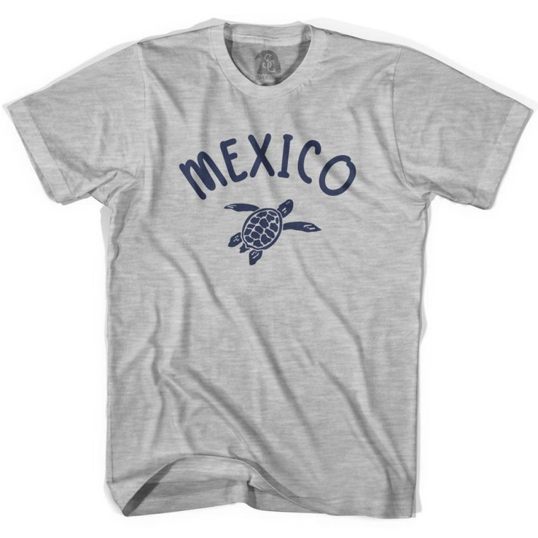 Mexico Beach Sea Turtle Adult Cotton T-Shirt - Grey Heather