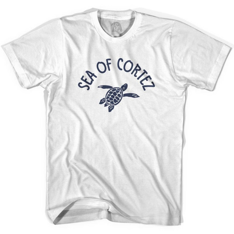 Sea of Cortez Beach Sea Turtle Adult Cotton T-shirt - White