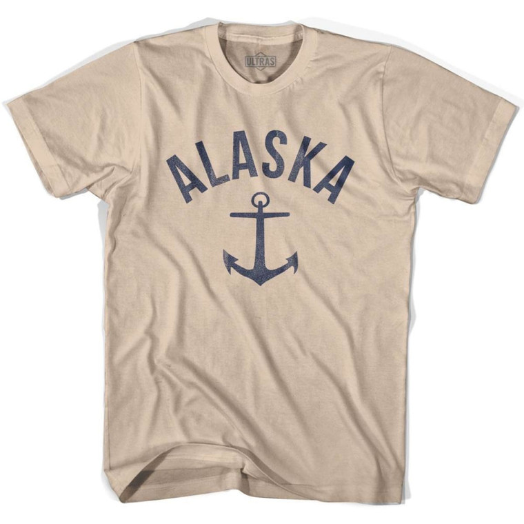 Alaska State Anchor Home Cotton Adult T-Shirt - Creme