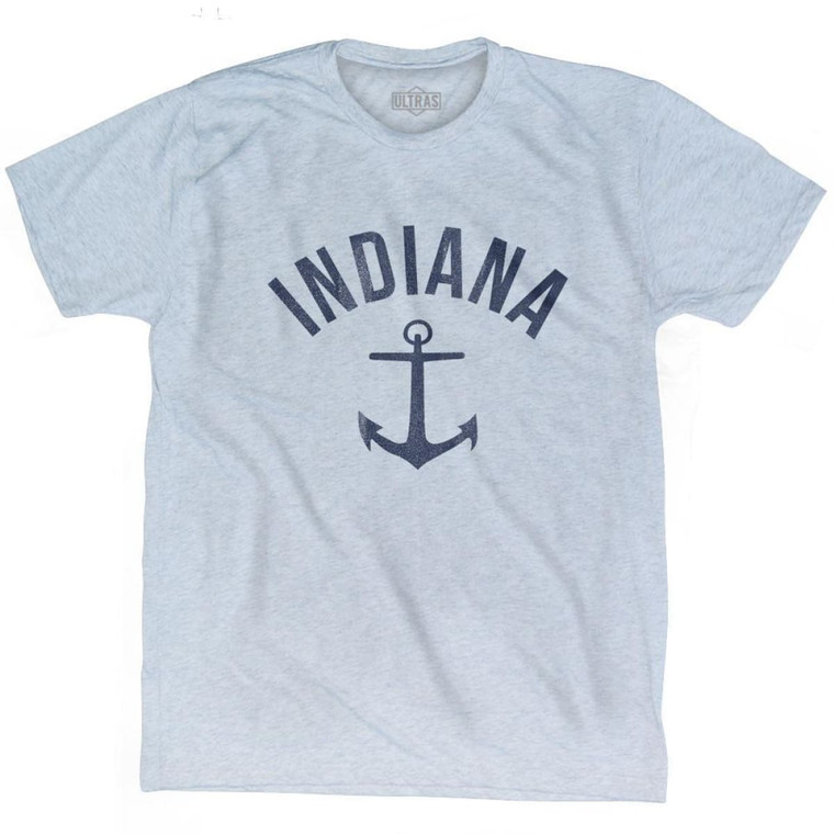 Indiana State Anchor Home Tri-Blend Adult T-Shirt - Athletic White