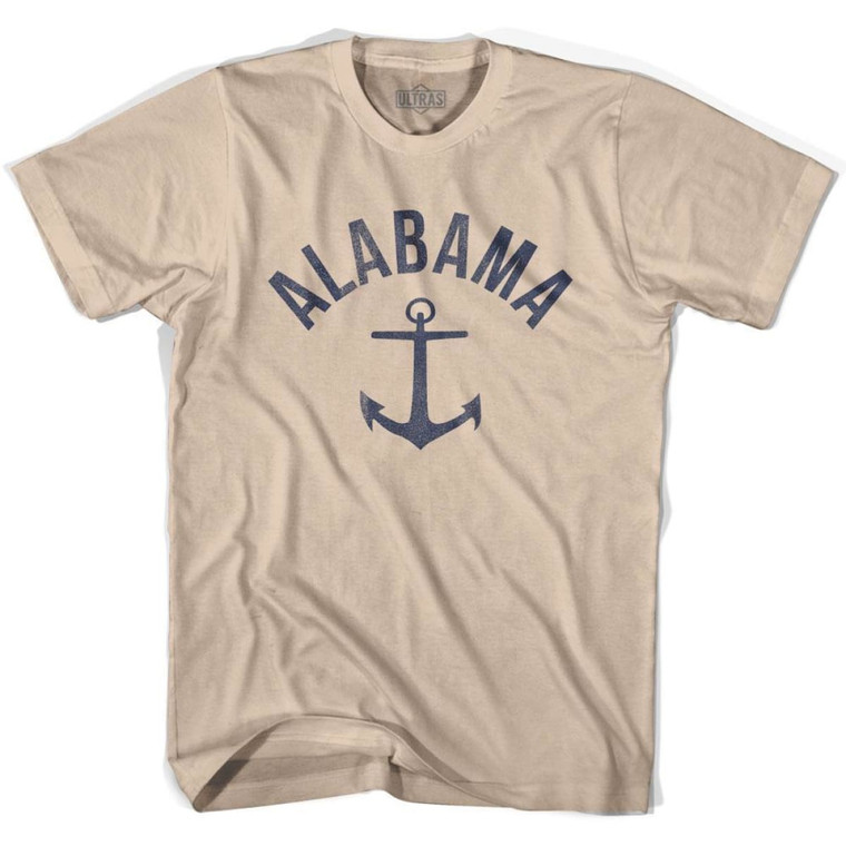 Alabama State Anchor Home Cotton Adult T-Shirt - Creme