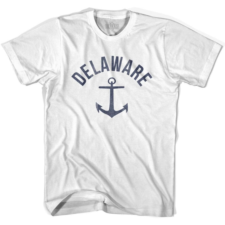 Delaware State Anchor Home Cotton Womens T-shirt - White