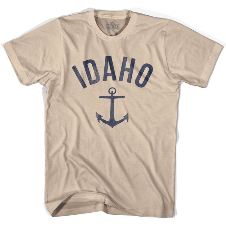 Idaho State Anchor Home Cotton Adult T-Shirt - Creme