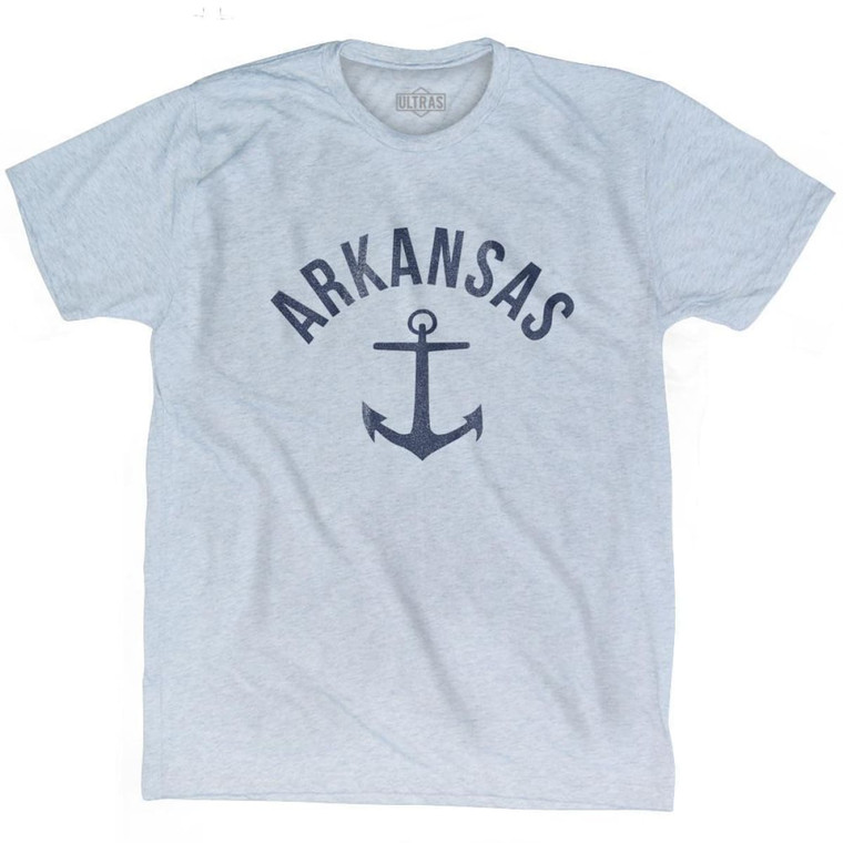 Arkansas State Anchor Home Tri-Blend Adult T-Shirt - Athletic White