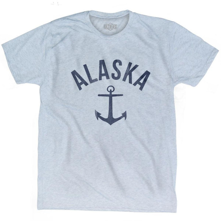 Alaska State Anchor Home Tri-Blend Adult T-Shirt - Athletic White