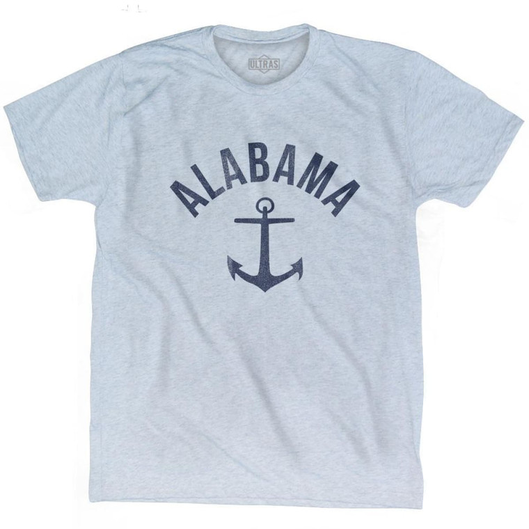 Alabama State Anchor Home Tri-Blend Adult T-Shirt - Athletic White