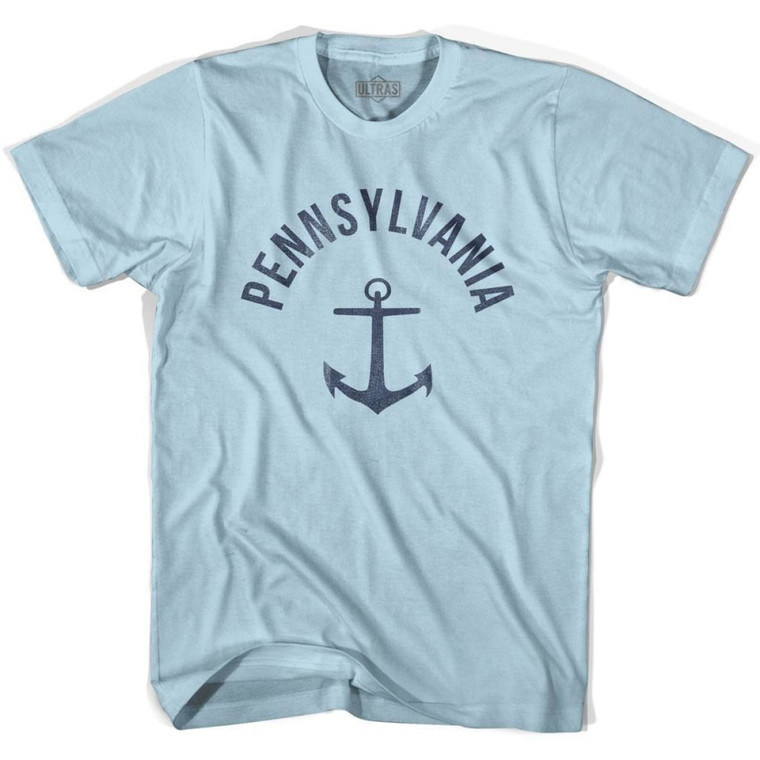 Pennsylvania State Anchor Home Cotton Adult T-Shirt - Light Blue