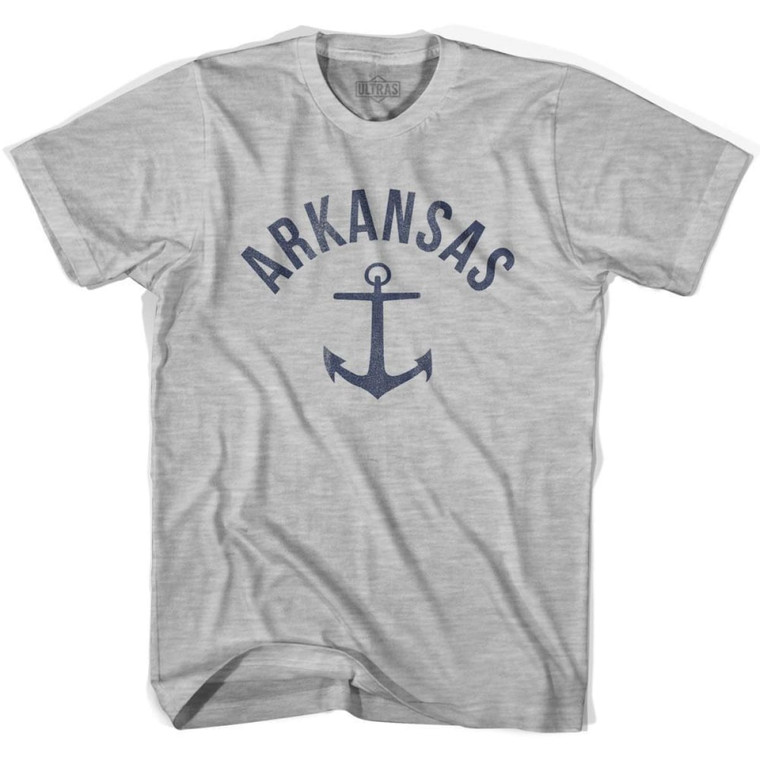 Arkansas State Anchor Home Cotton Adult T-Shirt - Grey Heather