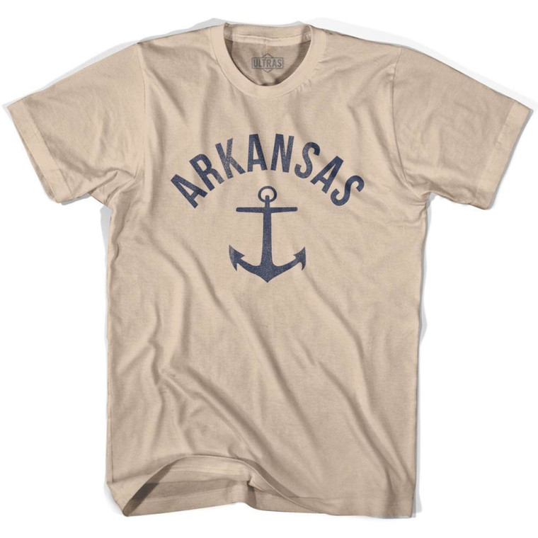 Arkansas State Anchor Home Cotton Adult T-Shirt - Creme