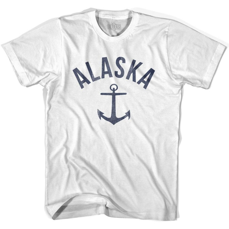 Alaska State Anchor Home Cotton Adult T-shirt - White