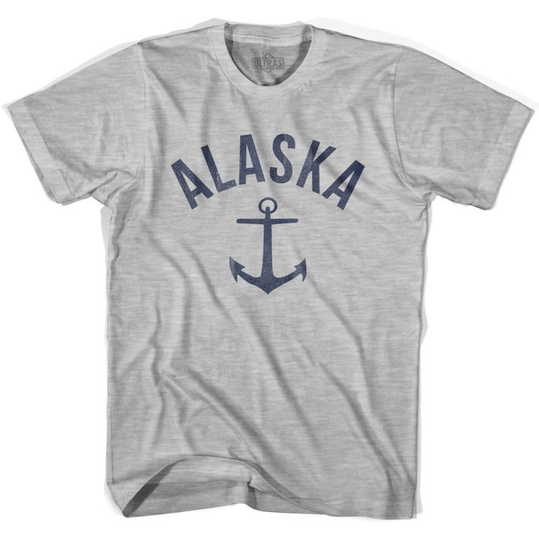 Alaska State Anchor Home Cotton Adult T-Shirt - Grey Heather