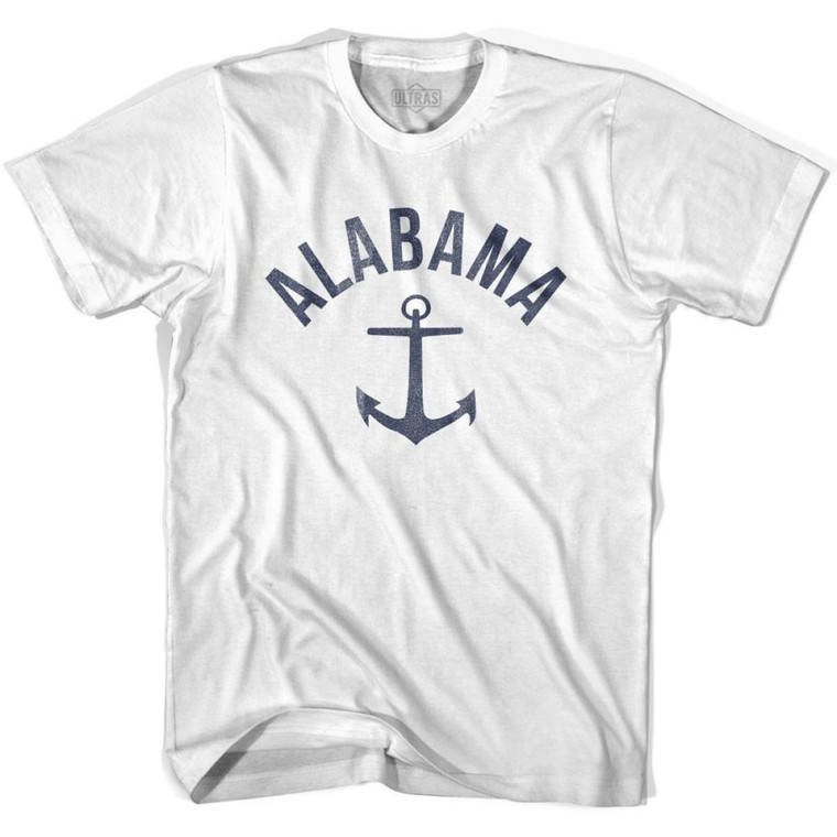 Alabama State Anchor Home Cotton Adult T-shirt - White