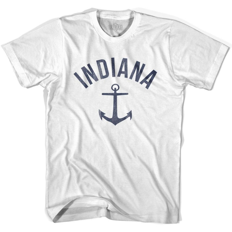 Indiana State Anchor Home Cotton Adult T-shirt - White