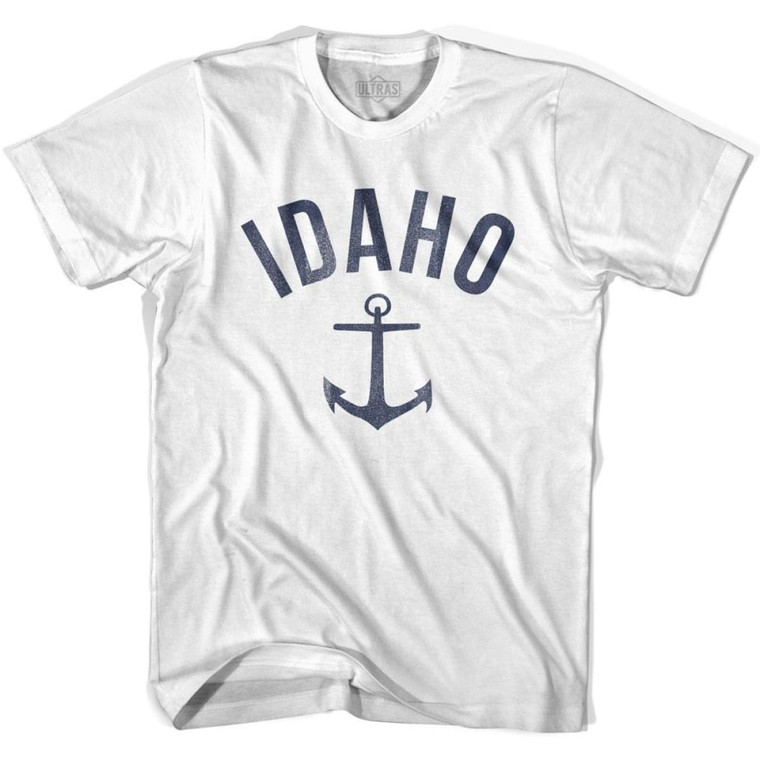 Idaho State Anchor Home Cotton Adult T-shirt - White